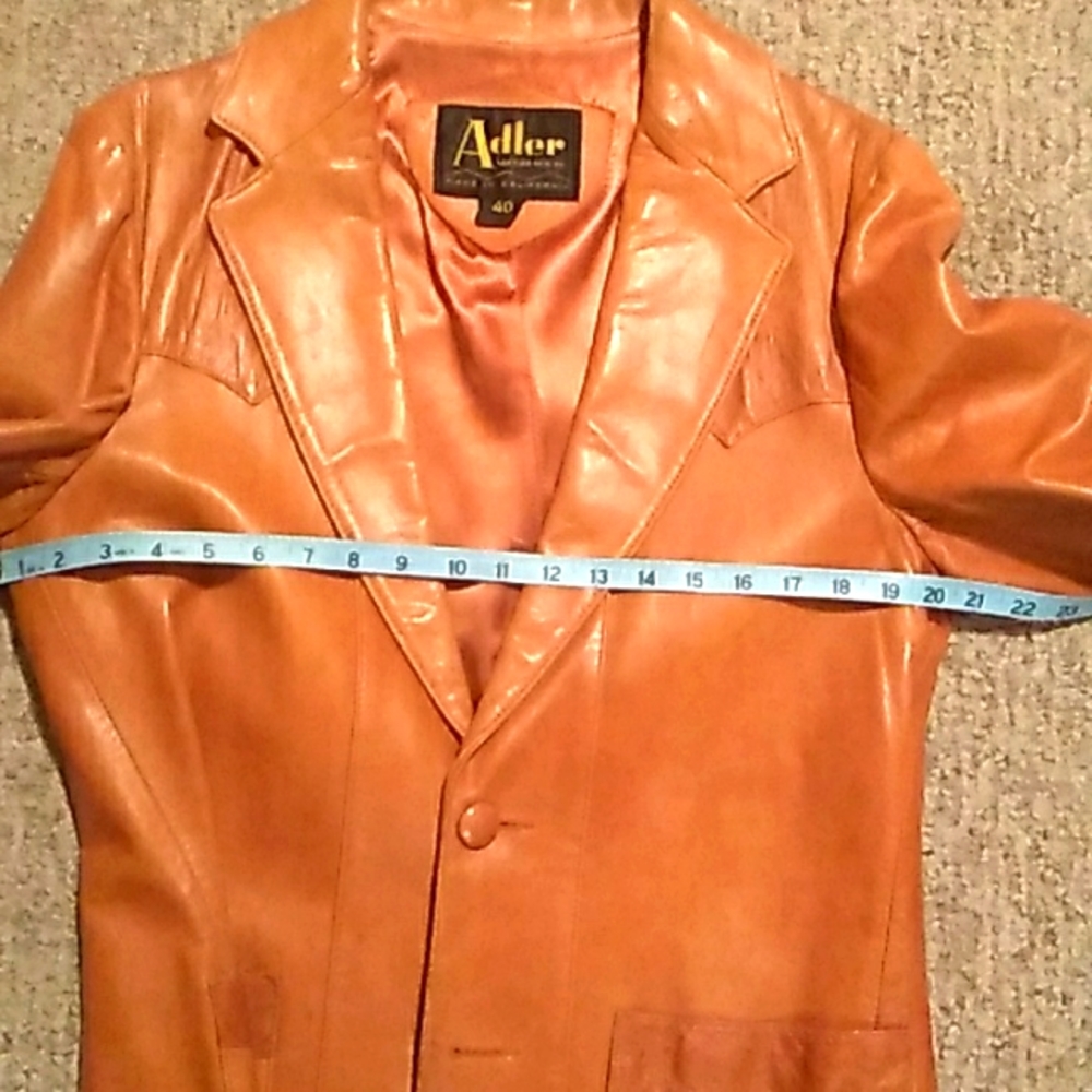 🪶 Adler Blazer EPLVC Vintage LEATHER & Ostrich JACKET Cool 😎 UniSex Sz 40